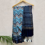 Load image into Gallery viewer, Daphne Chevron Cotton Silk Printed Saree
