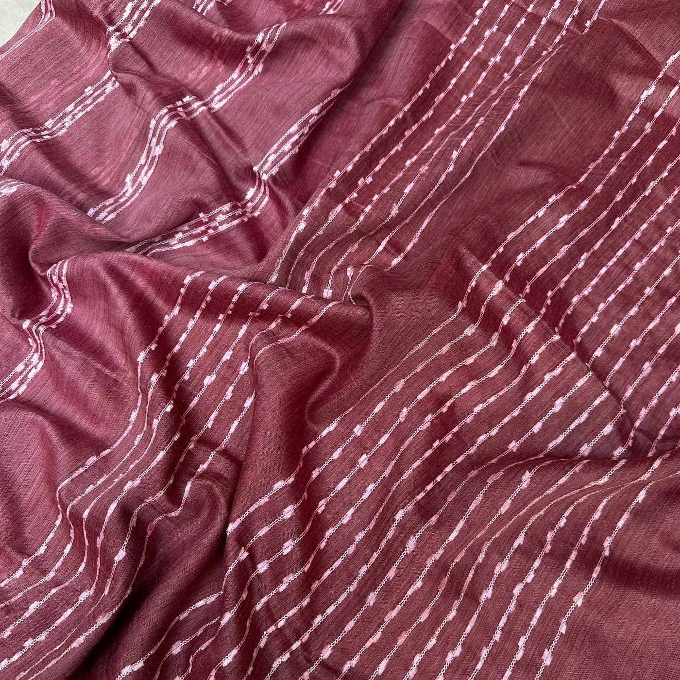 Deep Claret Cotton Bamboo Silk Saree