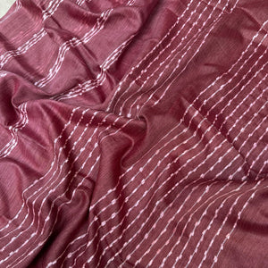 Deep Claret Cotton Bamboo Silk Saree