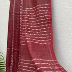 Load image into Gallery viewer, Deep Claret Cotton Bamboo Silk Saree
