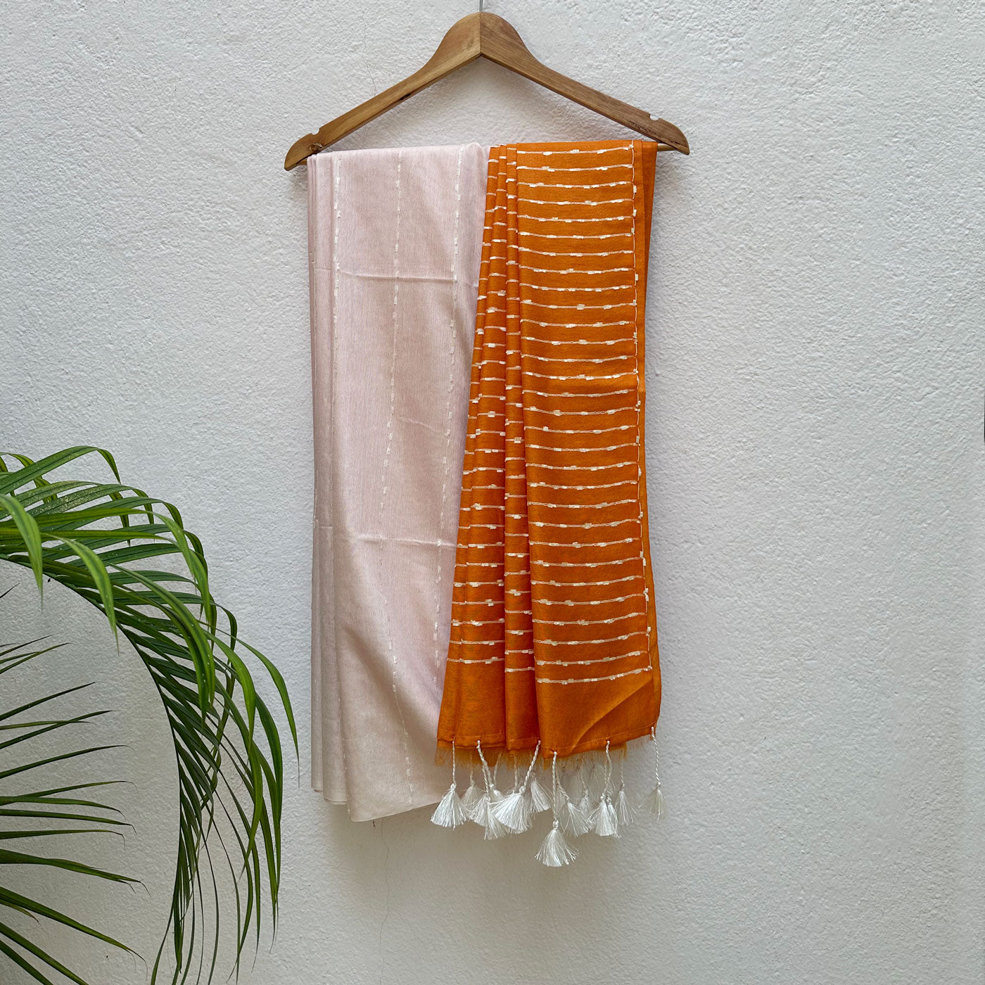 Delicate Saffron Cotton Silk Saree