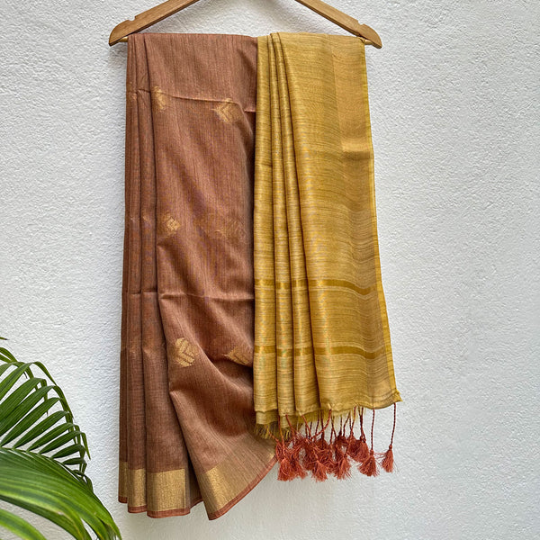Buy Cotton Bamboo Silk Saree Online from The Thread Weavers