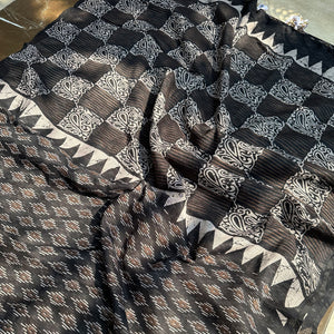 Dinkar Handblock Kota Doria Saree