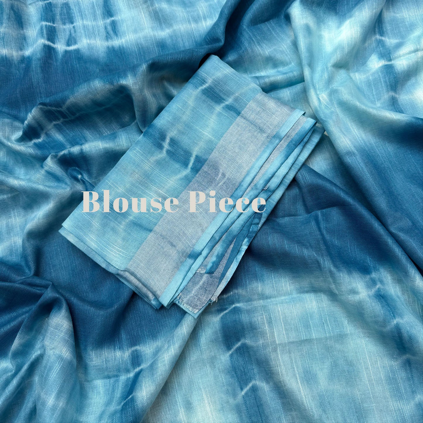 Diva Blue Shibori Cotton Linen Saree
