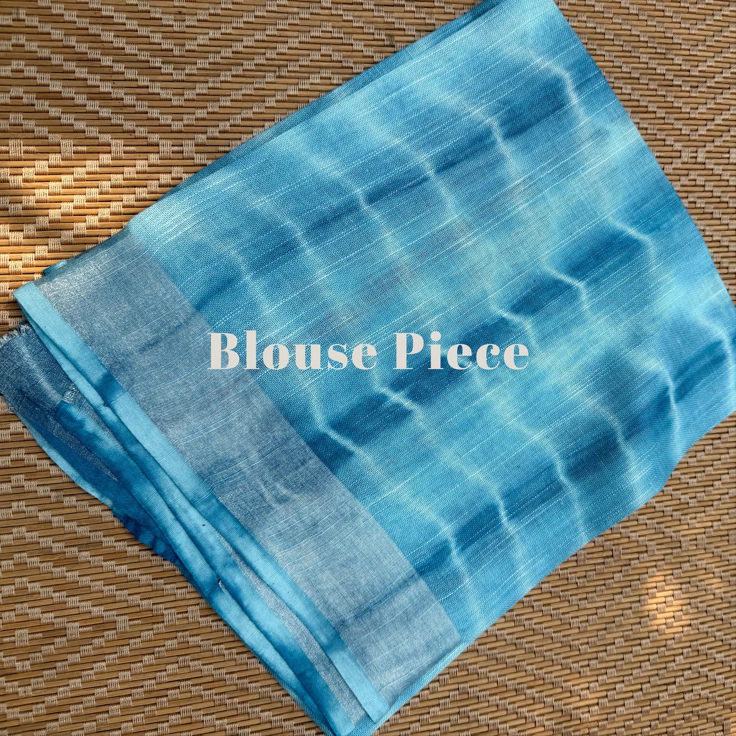 Diva Blue Shibori Cotton Linen Saree