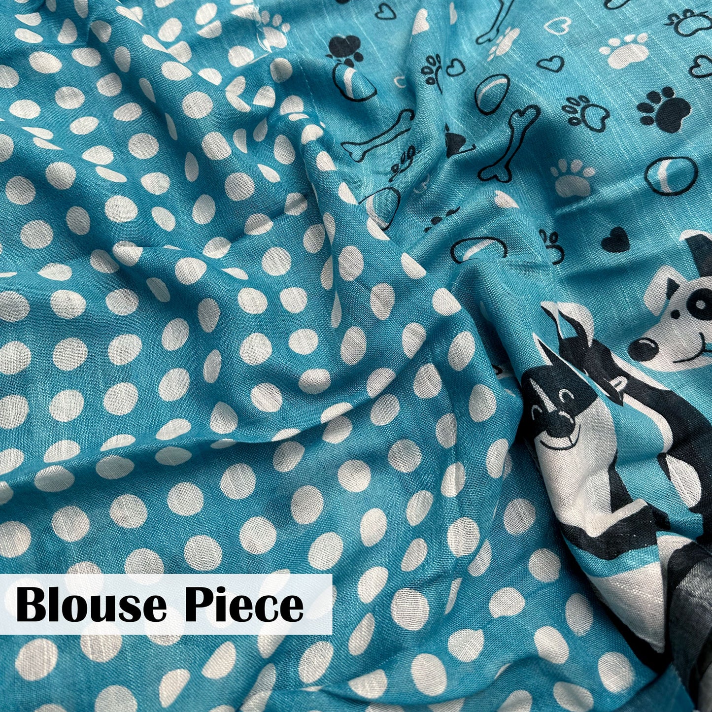 Dog and Bone Playtime Cotton Saree