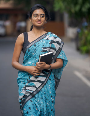 Quirky Dog motif Saree