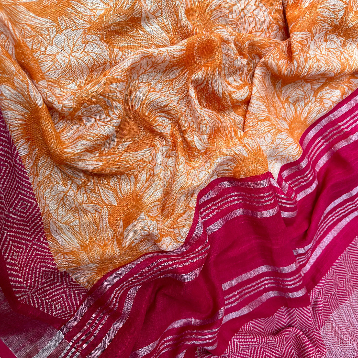 Earthwalker Printed Organic Linen Saree