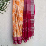 Load image into Gallery viewer, Earthwalker Printed Organic Linen Saree

