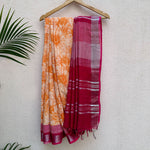 Load image into Gallery viewer, Earthwalker Printed Organic Linen Saree
