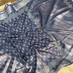 Load image into Gallery viewer, Ekakanya Indigo Hand Block Cotton Silk Saree
