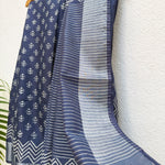 Load image into Gallery viewer, Ekakanya Indigo Hand Block Cotton Silk Saree
