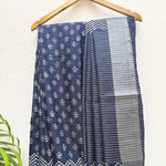 Load image into Gallery viewer, Ekakanya Indigo Hand Block Cotton Silk Saree
