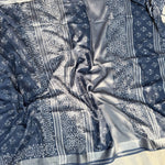 Load image into Gallery viewer, Ekansh Indigo Hand Block Cotton Linen Saree
