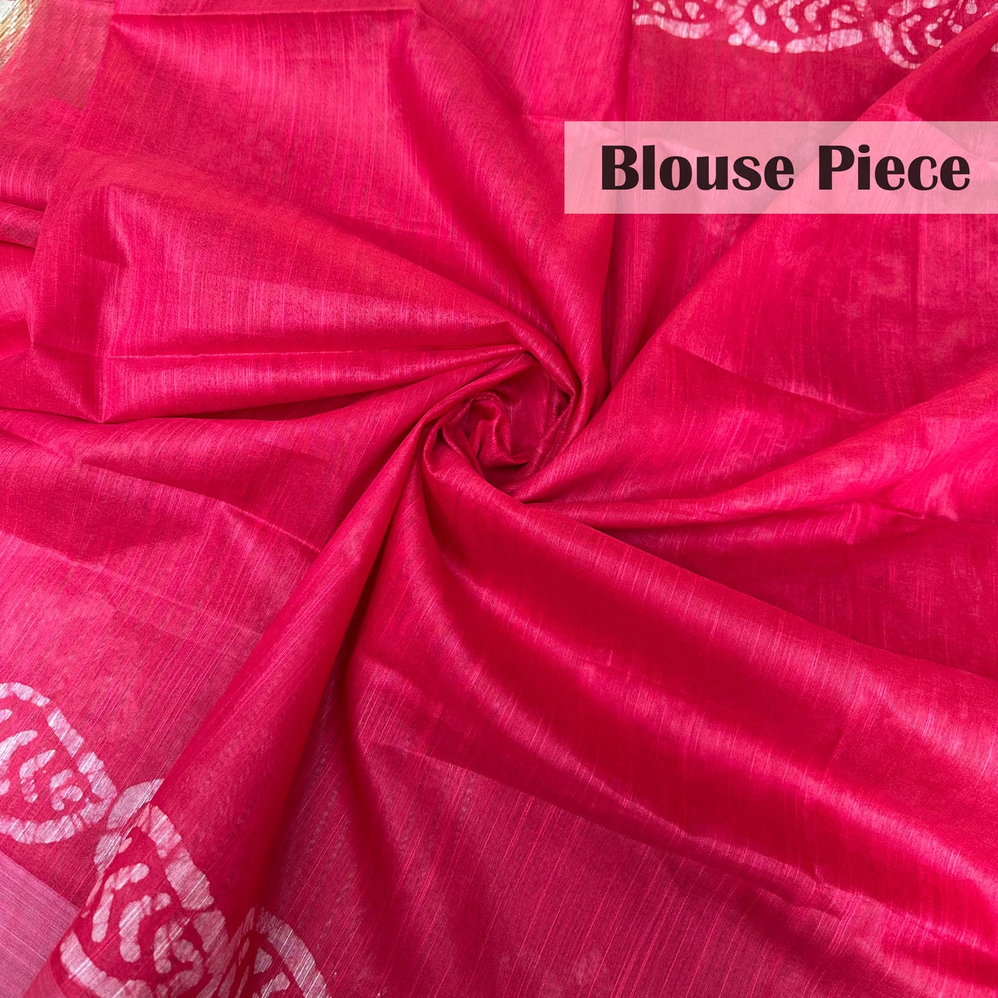 Fiery Red Batik Cotton Silk Saree