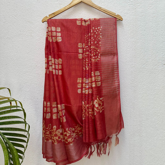 Firecrackers Batik Cotton Silk Saree