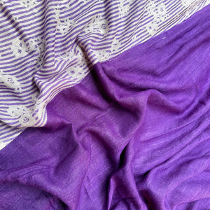 French Riviera Printed Organic Linen Saree