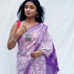 Load image into Gallery viewer, French Riviera Printed Organic Linen Saree
