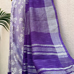 Load image into Gallery viewer, French Riviera Printed Organic Linen Saree
