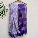 Load image into Gallery viewer, French Riviera Printed Organic Linen Saree
