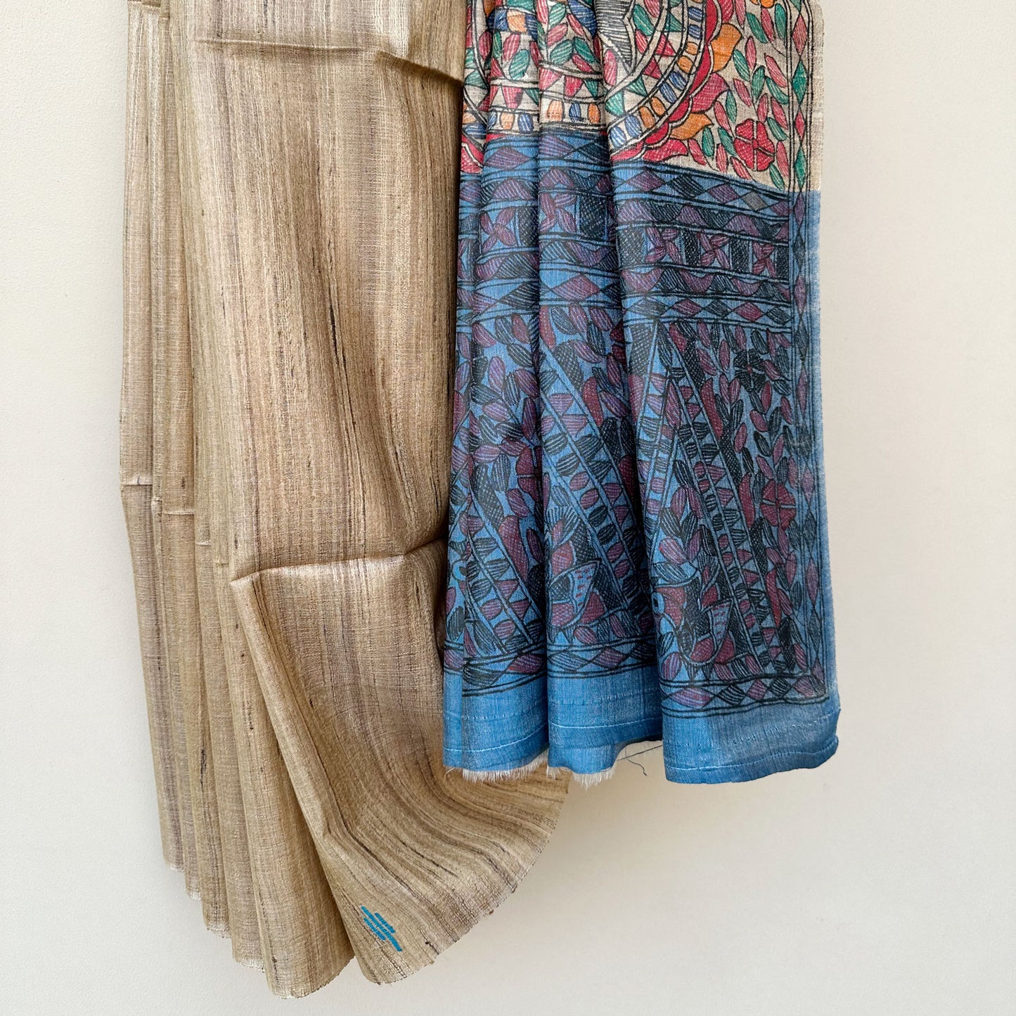 Gaban Handpainted Madhubani - Handwoven Tussar Silk Saree
