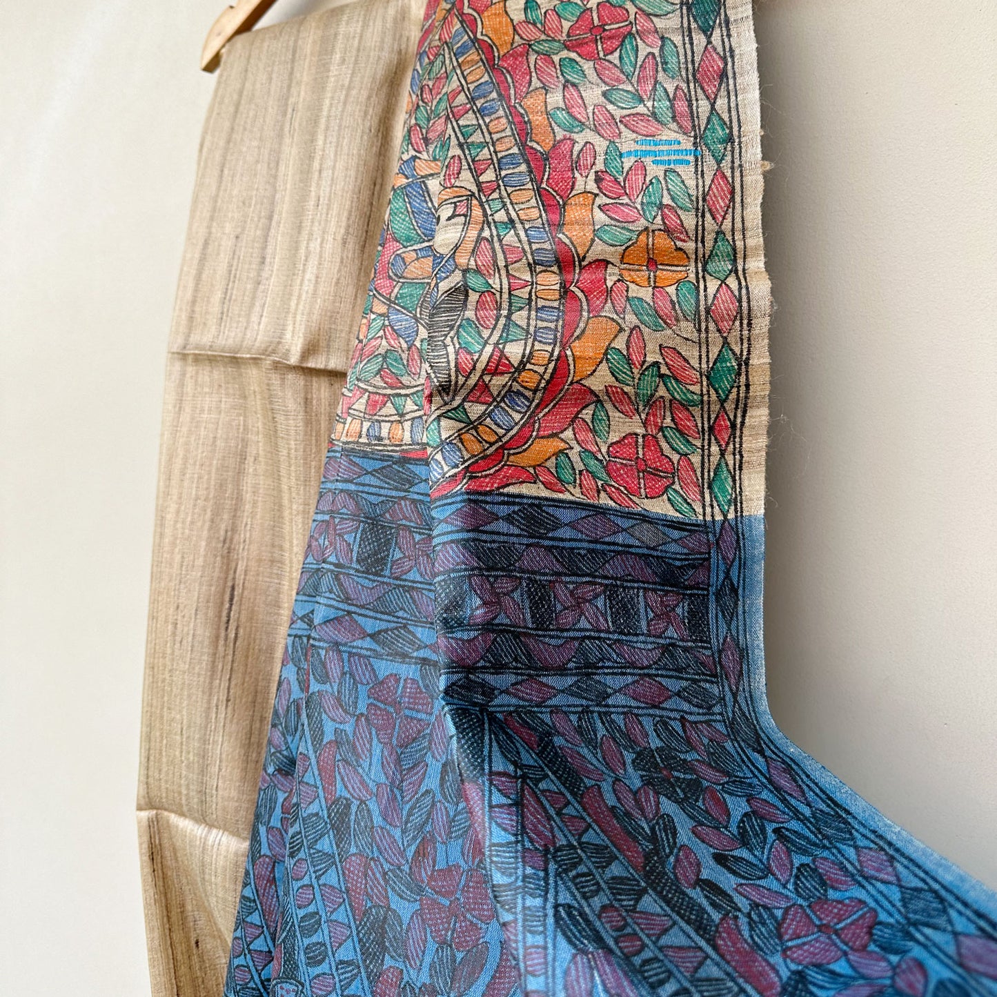 Gaban Handpainted Madhubani - Handwoven Tussar Silk Saree