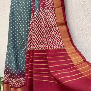 Gargoyle Cotton Silk Printed Saree