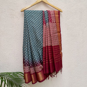 Gargoyle Cotton Silk Printed Saree
