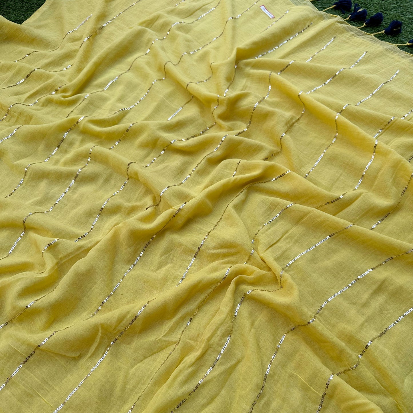 Genda Phool Embroidered Mul Saree