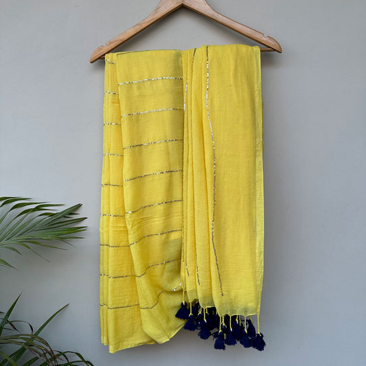 Genda Phool Embroidered Mul Saree