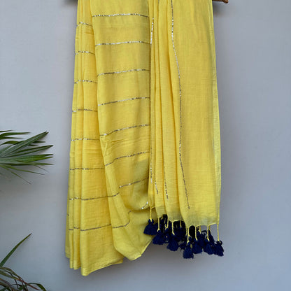 Genda Phool Embroidered Mul Saree