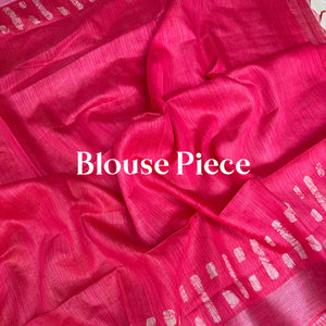 Geranium Batik Cotton Silk Saree