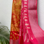 Load image into Gallery viewer, Geranium Batik Cotton Silk Saree
