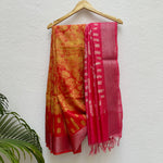 Load image into Gallery viewer, Geranium Batik Cotton Silk Saree
