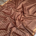 Load image into Gallery viewer, Glazed Ginger Cotton Silk Saree
