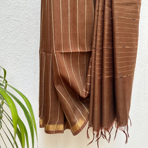Glazed Ginger Cotton Silk Saree