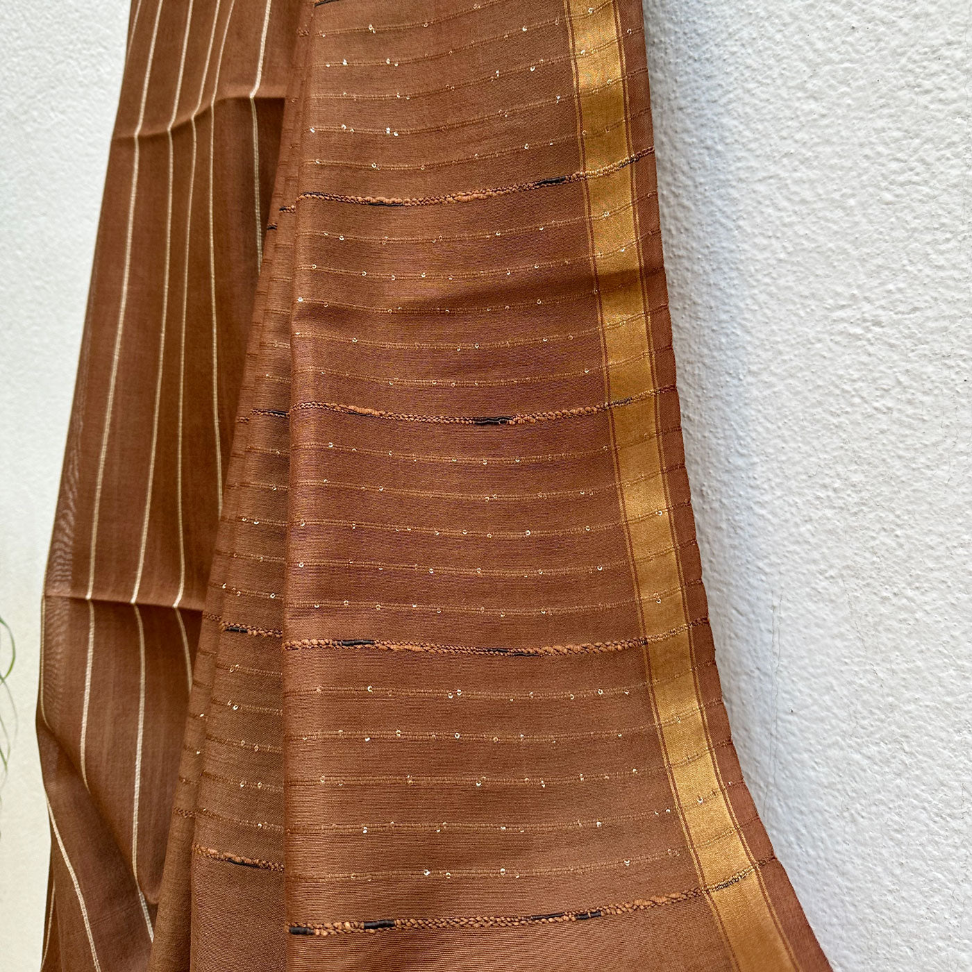 Glazed Ginger Cotton Silk Saree
