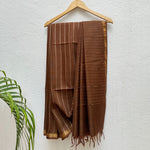 Load image into Gallery viewer, Glazed Ginger Cotton Silk Saree
