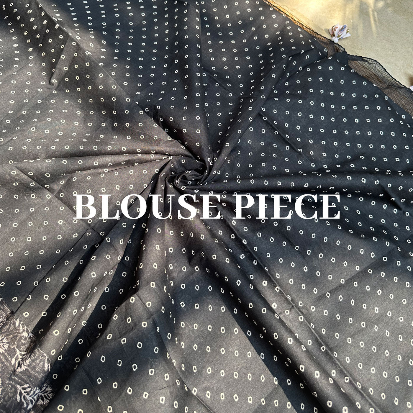 Godaan Indigo Handblock Kota Doria Saree