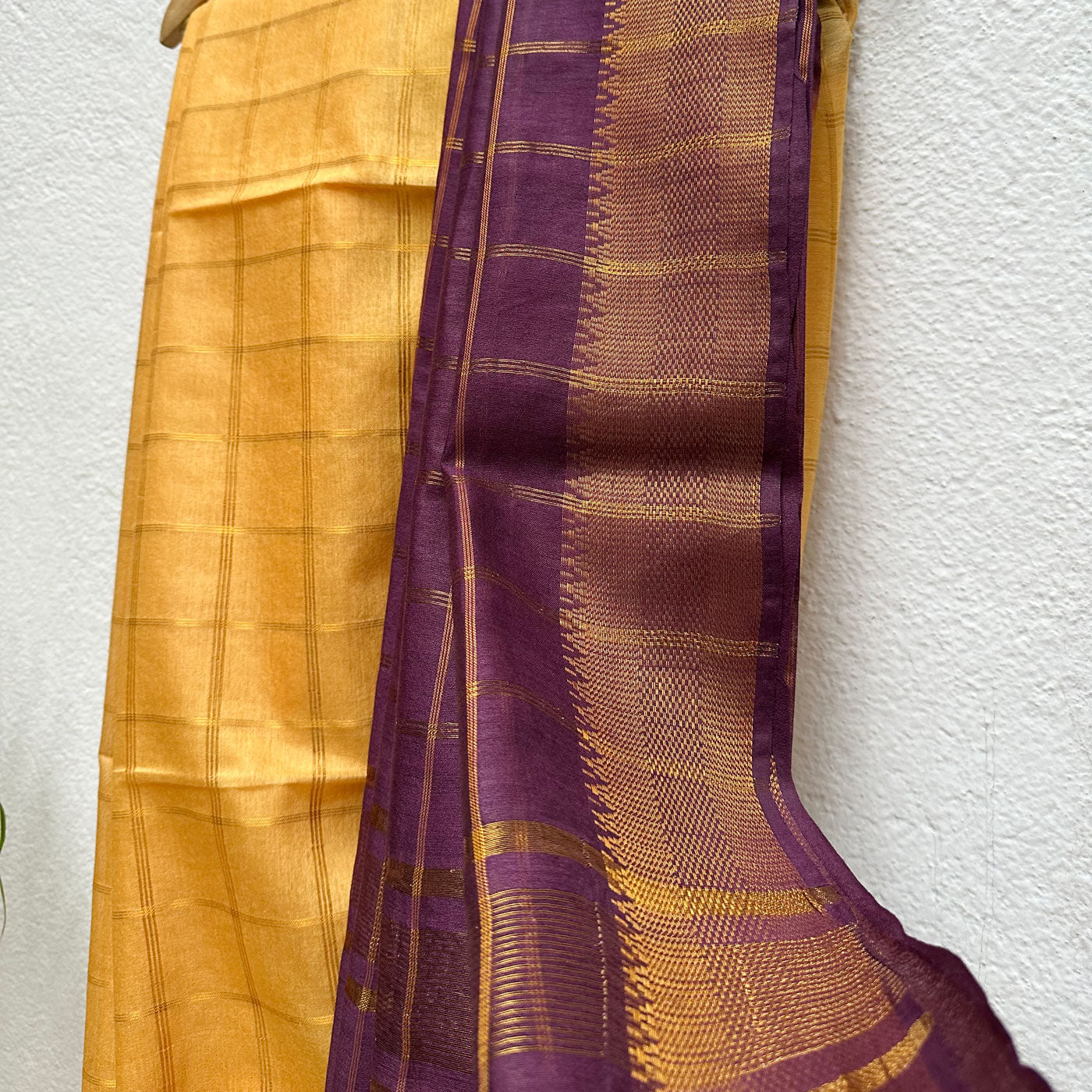 Gold Flambe Cotton Silk Saree