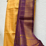 Load image into Gallery viewer, Gold Flambe Cotton Silk Saree

