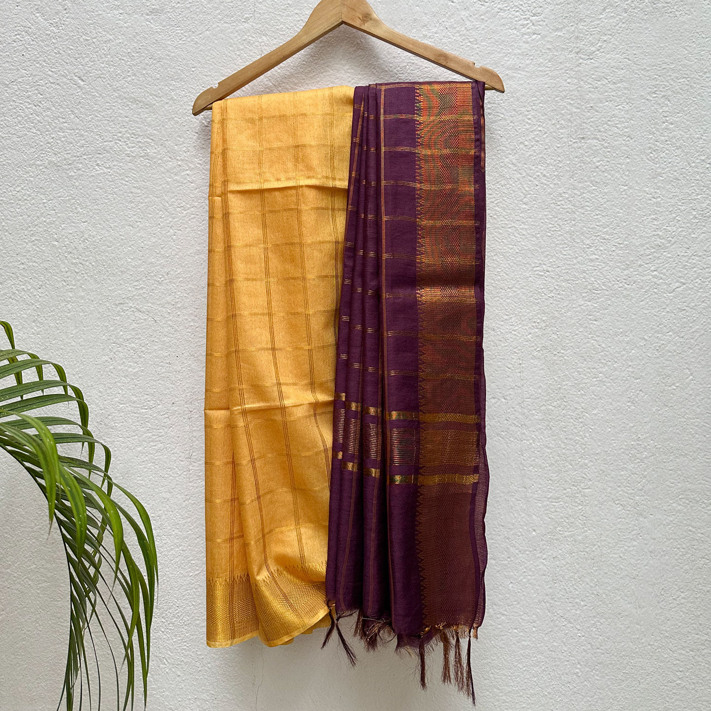 Gold Flambe Cotton Silk Saree