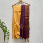 Load image into Gallery viewer, Gold Flambe Cotton Silk Saree
