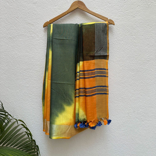 Gold Fusion Tie n Dye Cotton Saree