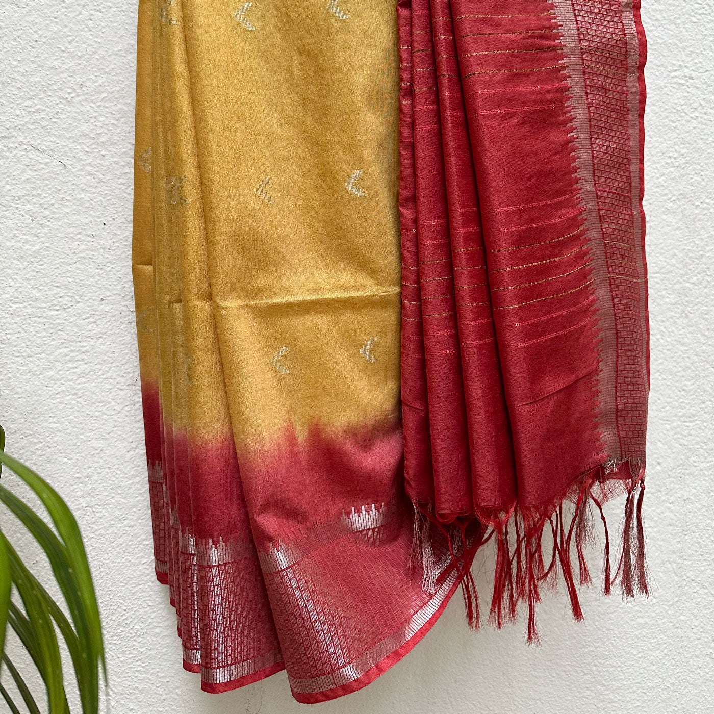 Golden Apple Cotton Silk Saree