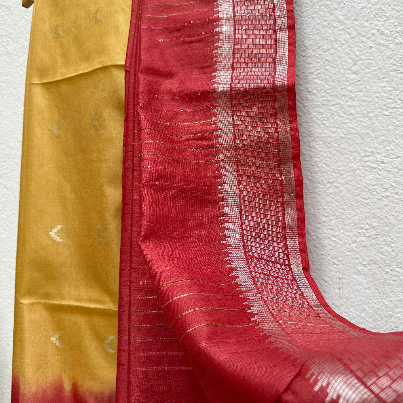 Golden Apple Cotton Silk Saree