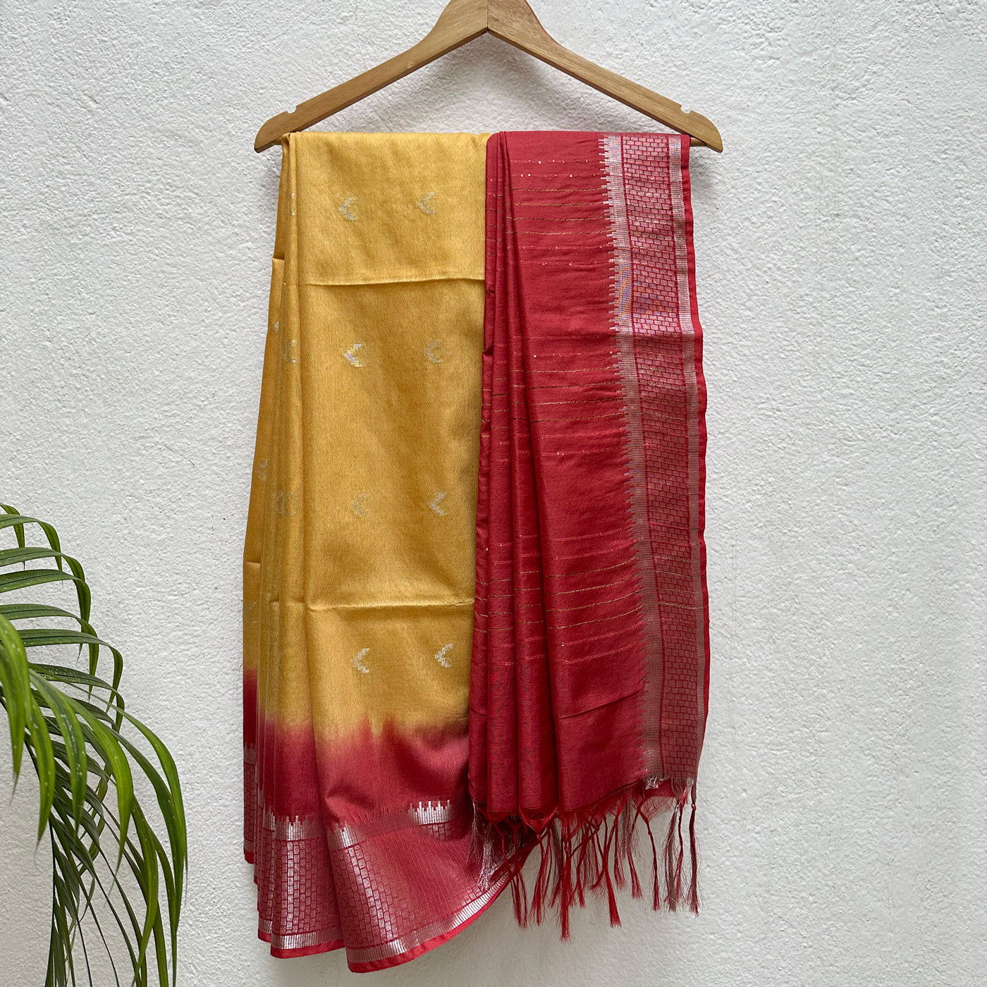 Golden Apple Cotton Silk Saree