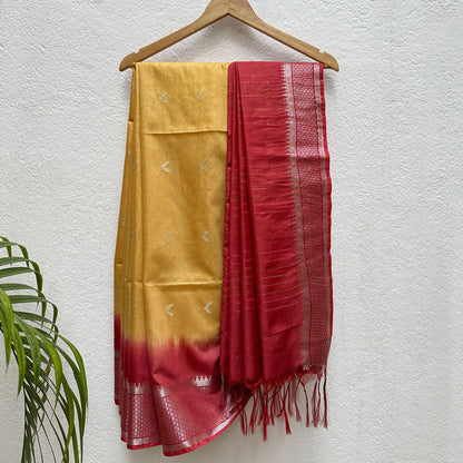 Golden Apple Cotton Silk Saree