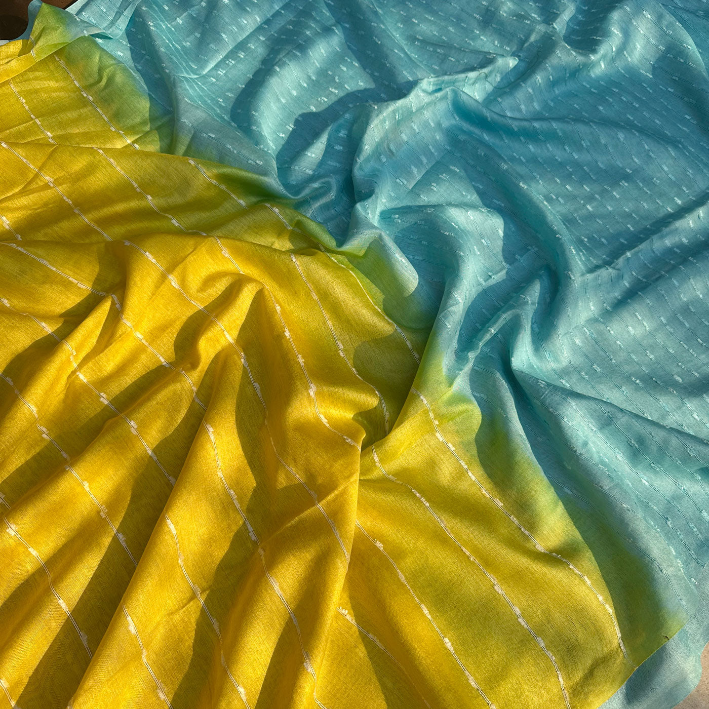 Golden Kiwi Cotton Silk Saree