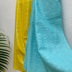 Golden Kiwi Cotton Silk Saree